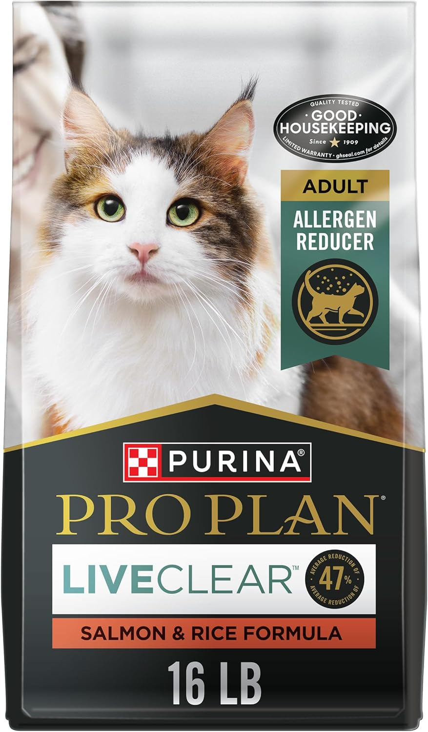 Purina Pro Plan Allergen Reducing, High Protein Cat Food, LIVECLEAR Chicken and Rice Formula - 3.5 Lb. Bag